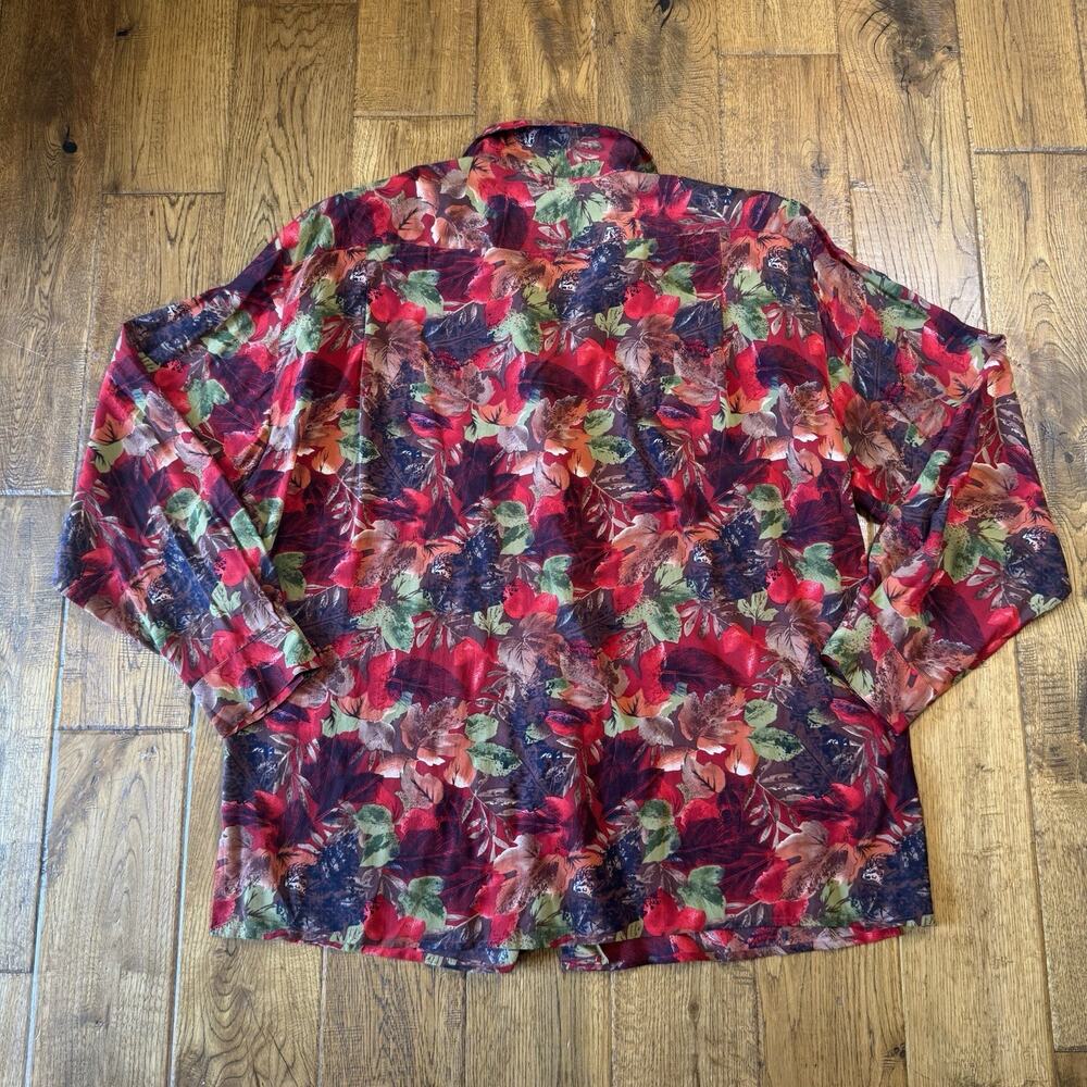 VINTAGE Preston & York Womens Sz XL 100% Silk Button Down Long Sleeve Shirt - Picture 5 of 5